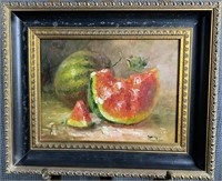 Still Life Oil On Canvas -watermelon