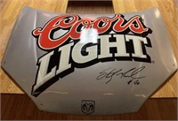 Autographed plastic Coors Light stock car hood