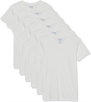 Sz XL  6PK  Mens V-Neck T-Shirts Small White