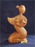 Carved Albizzia Wood Statue 12"