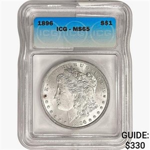 1896 Morgan Silver Dollar ICG MS65