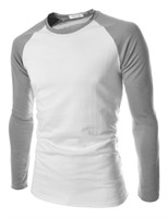 male slim color block long-sleeve T-shirt - L
