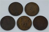 (5) 1880’s Indian Head Pennies