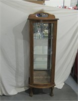 Oak Bowed Front Curio Cabinet