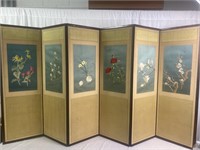 6 Panel Korean Art Flowers Wall Screen