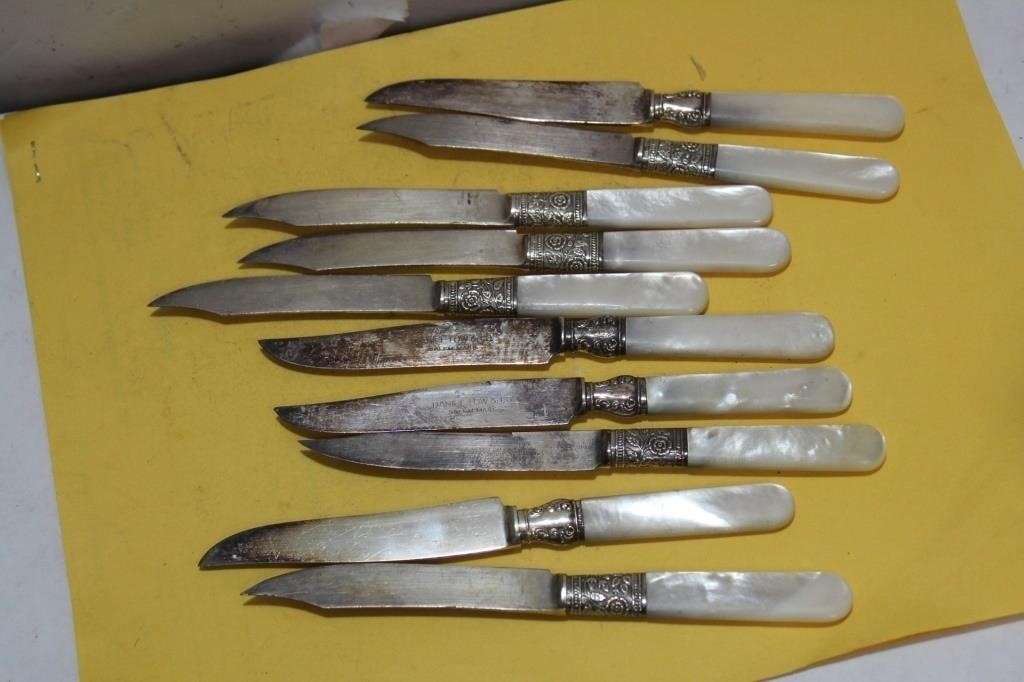 Sterling and Mother of Pearl Handle Knives