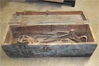 Vintage Wooden Box & Vintage Tools