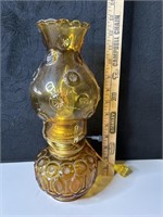 LE Smith Amber Glass Lamp Moon & Stars