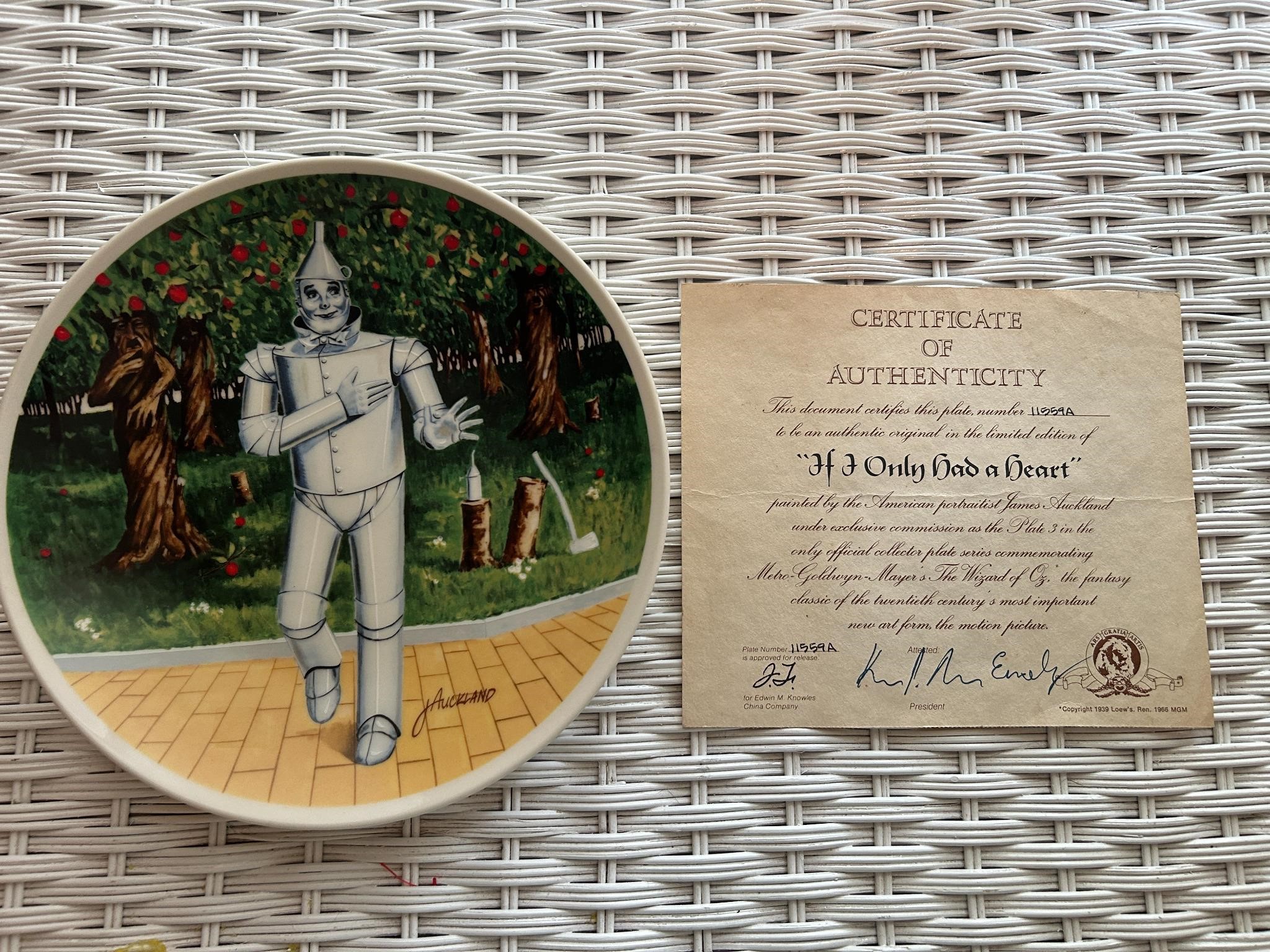 1977 MGM Collectible Plate - Tinman "If Only I had