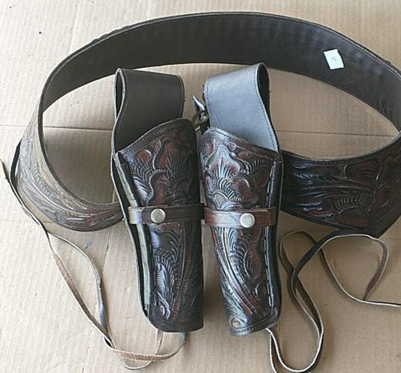 Nice Double Rig Tooled Holsters
