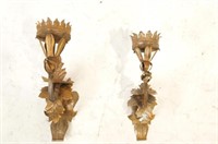 Two Spanish Revival wrought iron wall sconces