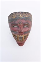 Indonesian Hand-Carved & Painted Signed Mask