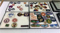 (4) Showcases - military/scout patches & pins