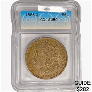 1886-O Morgan Silver Dollar ICG AU50