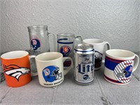 NFL Denver Broncos Collectible Mugs Miller Beer