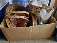 Box Lot - Lamps, Baskets and More
