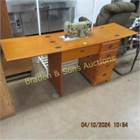 VINTAGE NECCHI SEWING MACHINE WITH CABINET