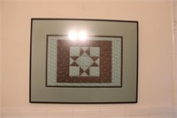 Quilt Pattern Framed & Matted