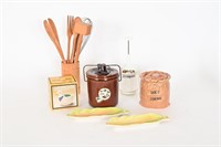 Vintage Wood Utensils, Kitchen Jars, Food Chopper