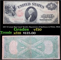 1917 $1 Large Size Legal Tender, Signatures of Spe