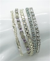 Set of 5 Sterling Bracelets