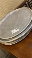 1 Lot - 8 Large Metal Kitchen Platters./ 1-large