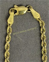 14k Gold Rope Necklace 4.7 Dwt. 20"