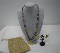 24KGP Pre-Columbian Anchor Necklace & Earrings