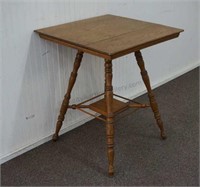 Antique Oak Spindle Leg Lamp Table