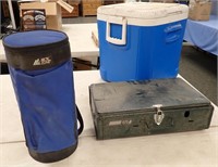 COLEMAN CAMP STOVE, SOFT SIDED COOLERS &