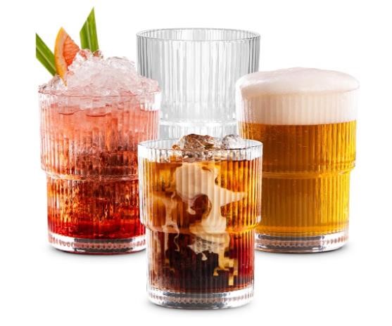 Combler Ribbed Glasses Drinking Set of 4