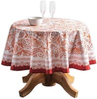 Cotton Tablecloth for Round Tables Thanksgiving
