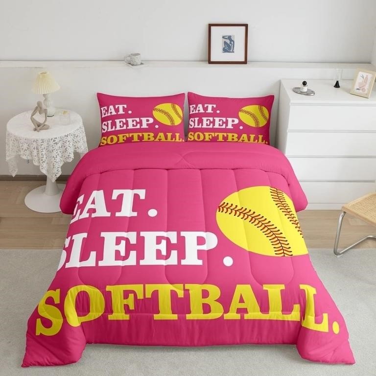 Softball Lover Bedding Set Full Size