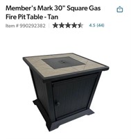 FM8300  Members Mark 30 Square Gas Fire Pit Tabl