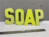 Vintage Metal 7 1/2" SOAP Sign Letters