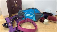 Box lot includes large dog collar, harness and