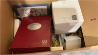 Miscellaneous box lot includes picture frames,