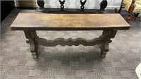 Heavy wooden oak bench w/ wood pin construction