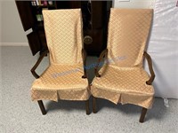 PAIR OF ARM CHAIRS WITH COVERS
