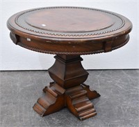 Round Brass Tack End Table