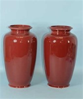 Set of Cranberry Vases