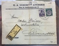 Germany & Austria Stamps on Cover w/Wien Registery