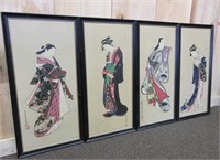 Set of 4 Oriental Panels