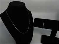 Small 14K Necklace & Bracelet 1.0 dwt