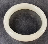 White Jade bangle bracelet 3" diameter