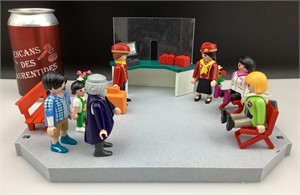 Comptoir bancaire Playmobil avec figurines