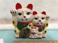 Asian Cat of Fortune Good Luck Ceramic Coin Bank