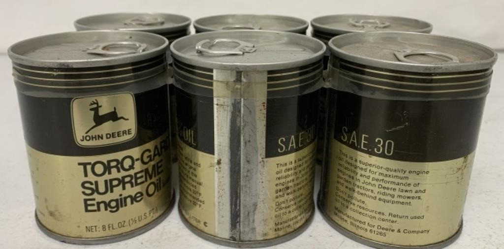 6 Pack Cans of John Deere Engine Oil