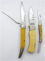 (3) VTG KNIVES - FISHING KNIFE, SABRE