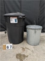 Hyper Tough 32 Gallon Trash Can, Metal Trash Can